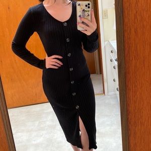 So • Full Length Button Down Sweater Dress